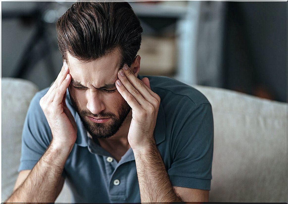 Man with dizziness due to the physical effects of worry