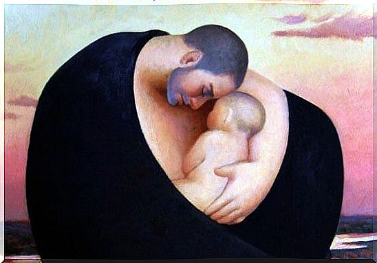 A father does not breastfeed but also nourishes