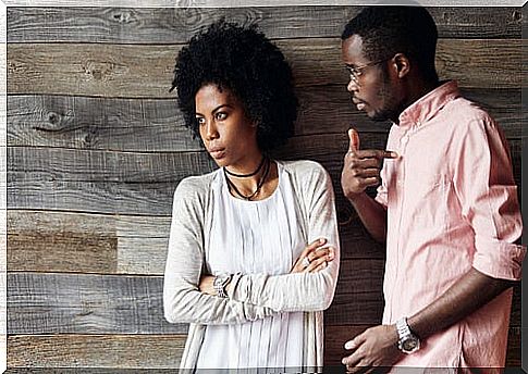 Girl withdrawn while her partner speaks to her to represent passive communication