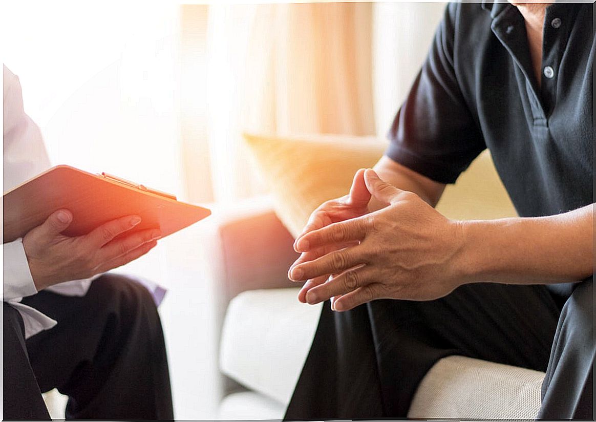 Patient talking to a psychologist