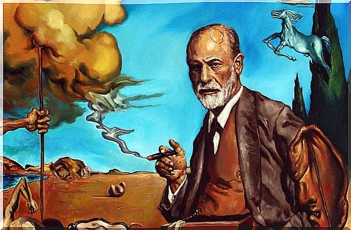 Sigmund Freud painting depicting Géza Róheim's theories