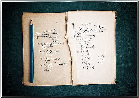 Notebook with math notes