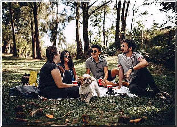 Group of friends enjoying life calmly