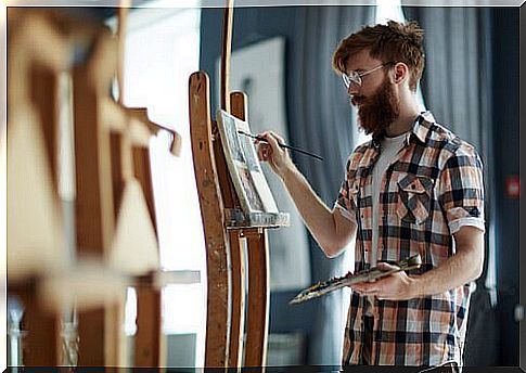 Boy painting as a way of personal growth