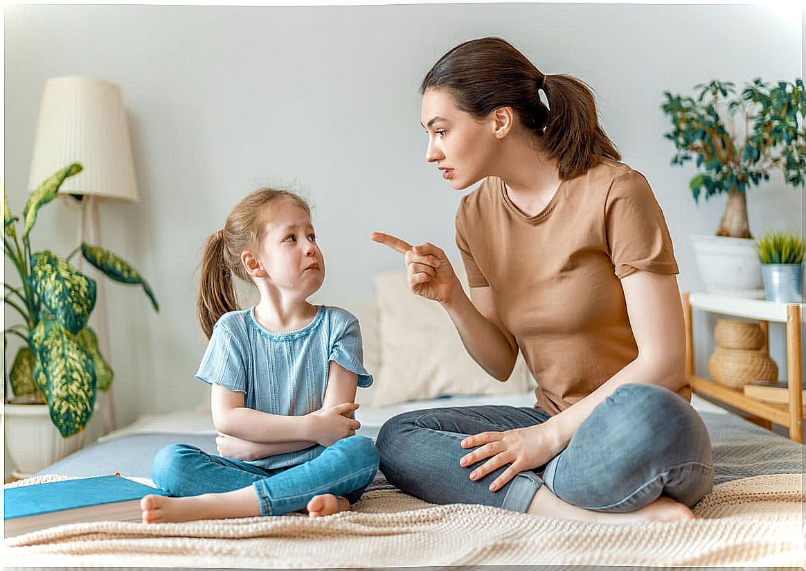 Mother angry with her daughter