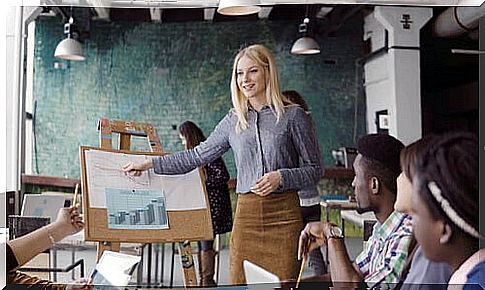 Woman making presentation