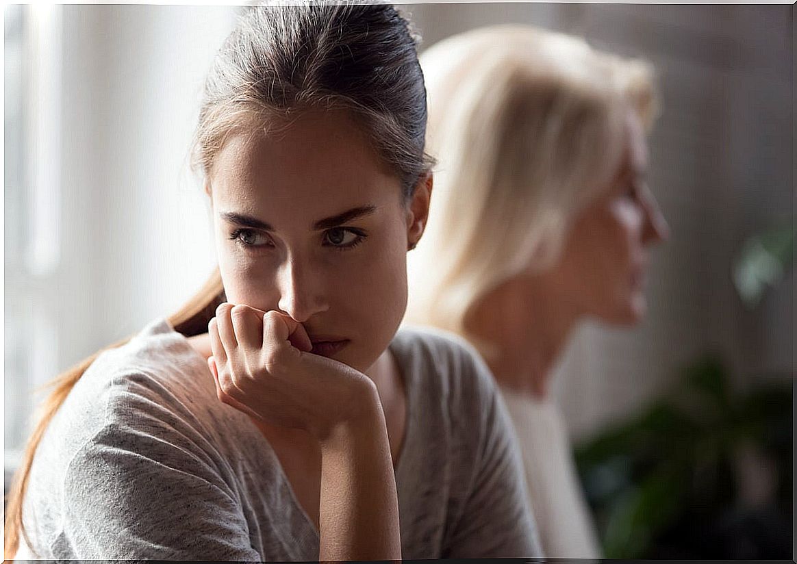 Mother and daughter angry because of transactional mindset