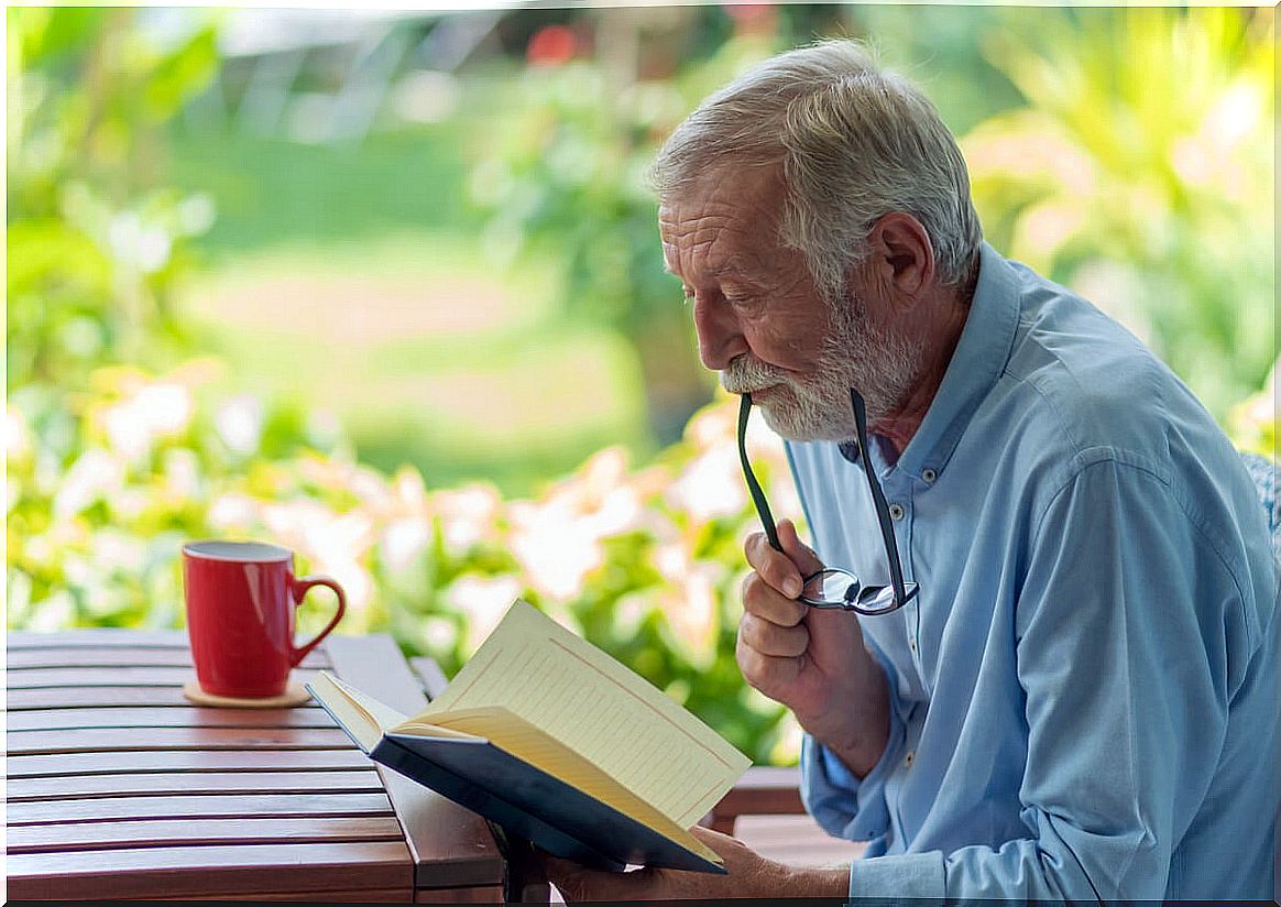 Older man reading