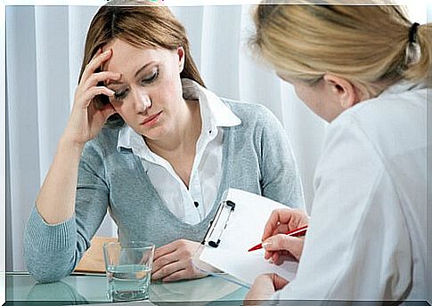 Woman at the doctor pretending to be sick