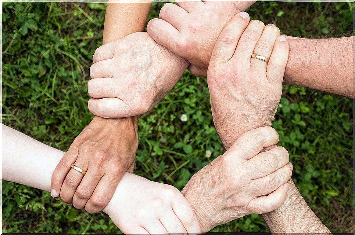 United hands representing the question of why my family always fights if they want to